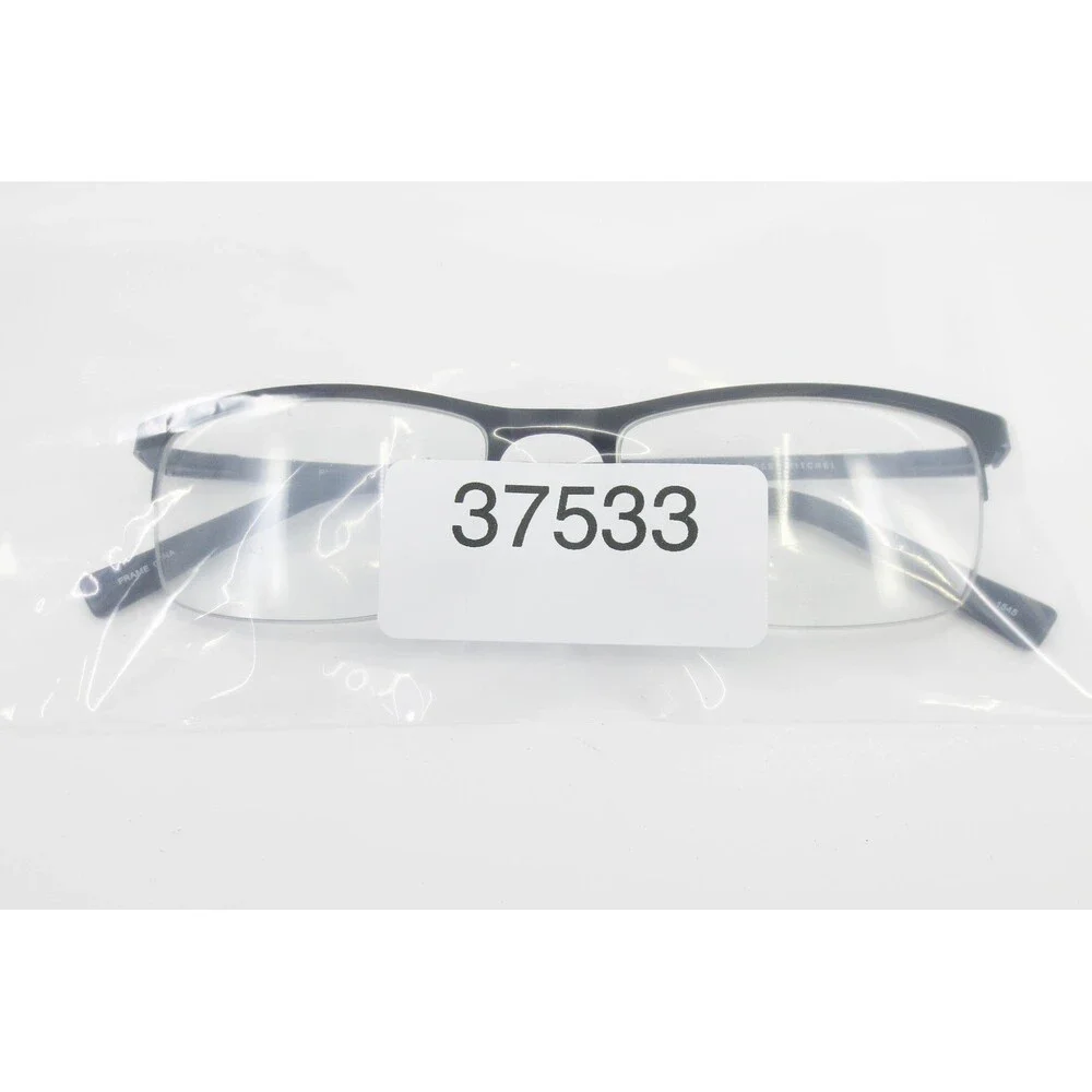 Robert Mitchel RM6006 BK Black Semi Rimless Rectangular Eyeglasses 54-18-145